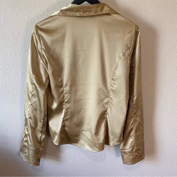 Harley-Davidson | Silky Gold Embroidered Top - Picture 4 of 7